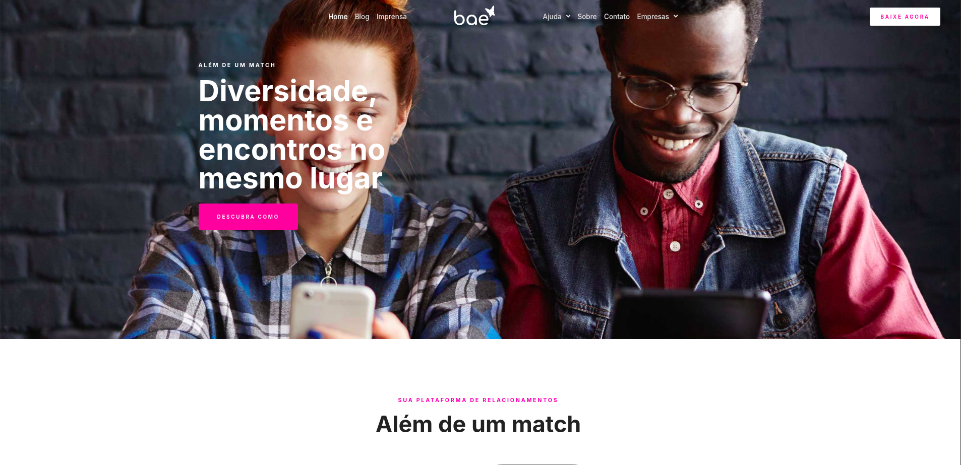 Screenshot do projeto Bae Digital