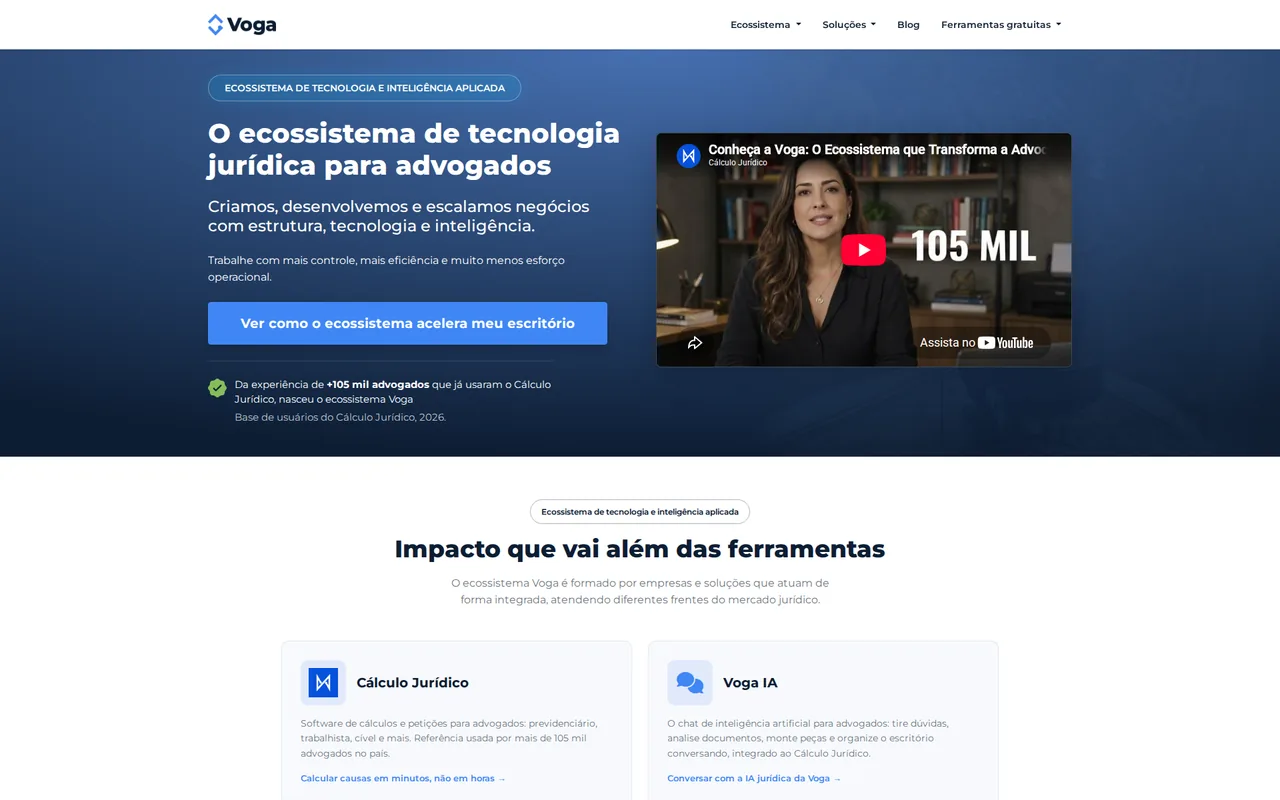 Screenshot do projeto Voga